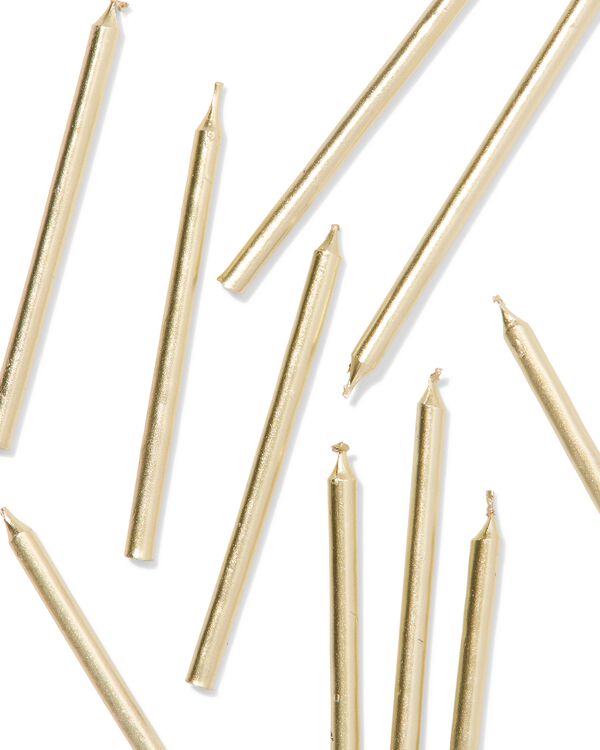 taartkaarsjes 16cm goud - 10 stuks - 14250326 - HEMA