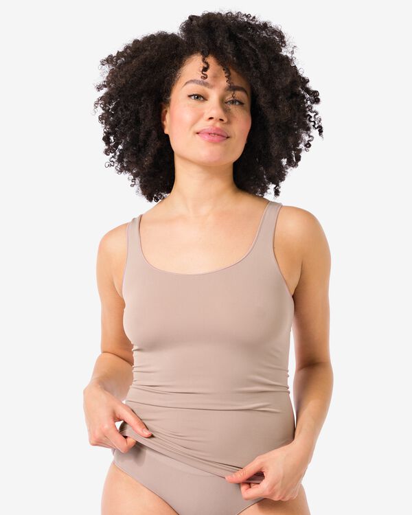 d&eacute;bardeur femme sans coutures en micro beige beige - 19601014BEIGE - HEMA