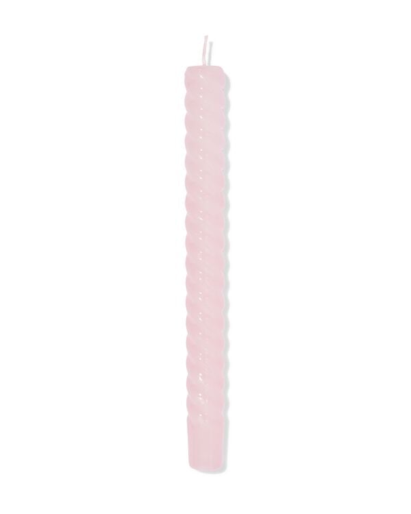 bougie longue ⌀2,2 x 24,5 cm torsad&eacute; rose - 13506170 - HEMA