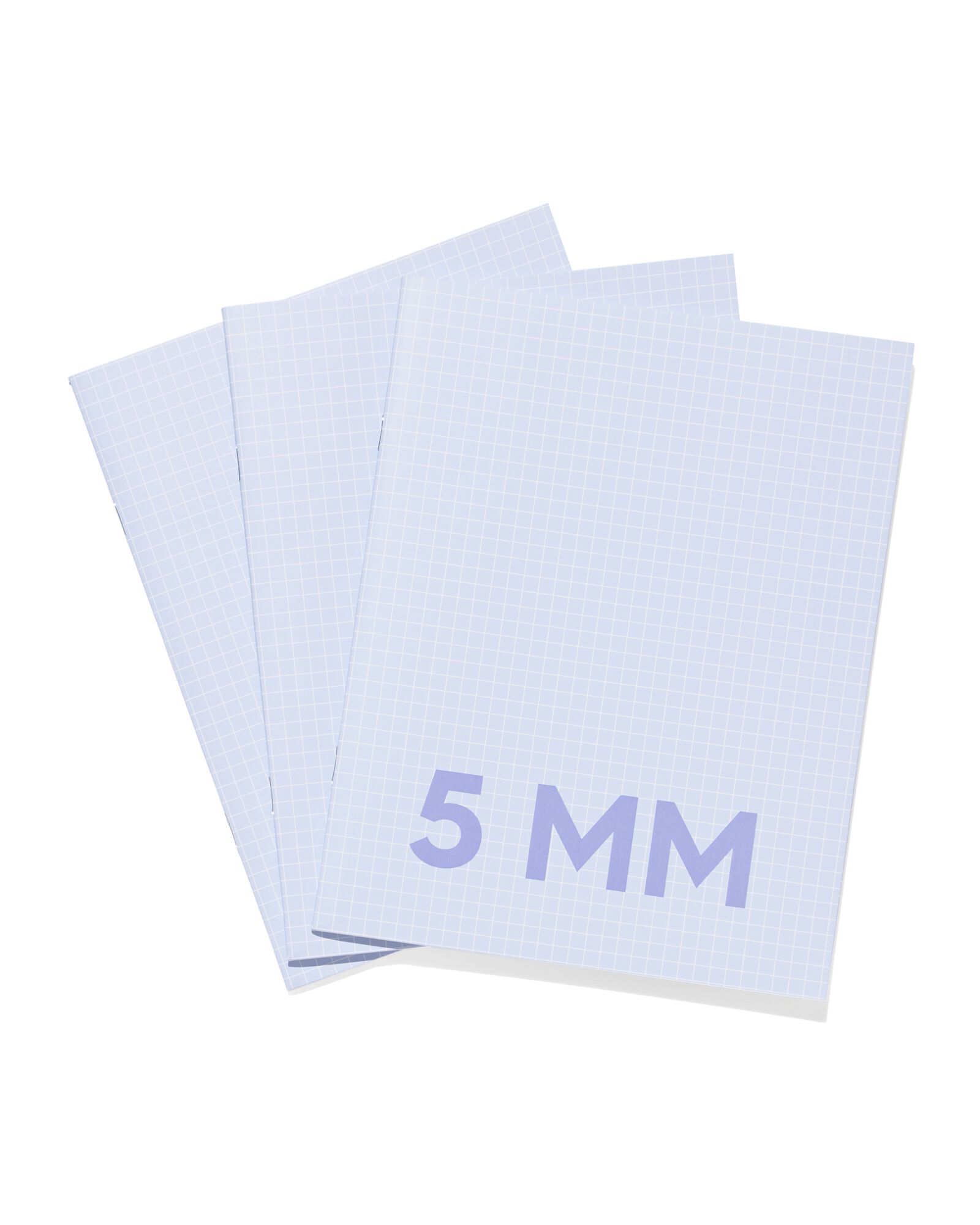 schriften blauw A5 geruit 5mm - 3 stuks - 14120220 - HEMA