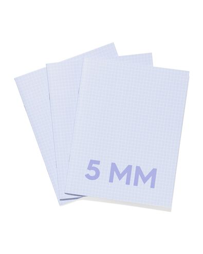 schriften blauw A5 geruit 5mm - 3 stuks - 14120220 - HEMA