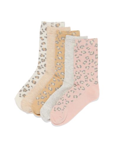 chaussettes femme panth&egrave;res - 5 paires beige beige - 4280810BEIGE - HEMA