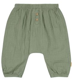 pantalon nouveau-né coton mousseline vert vert - 1000027322 - HEMA