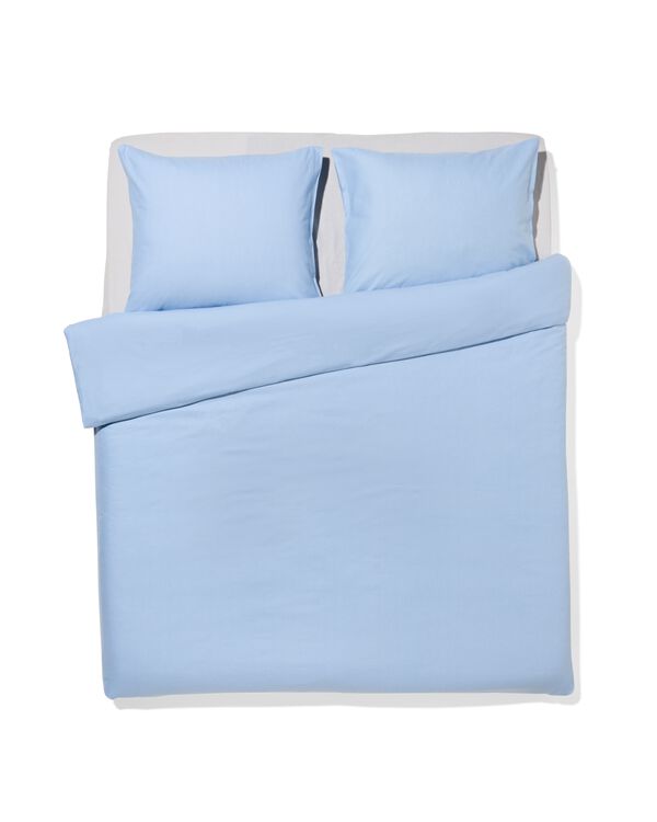 housse de couette 200x200/220cm flanelle &agrave; rayures bleu clair - 5700205 - HEMA