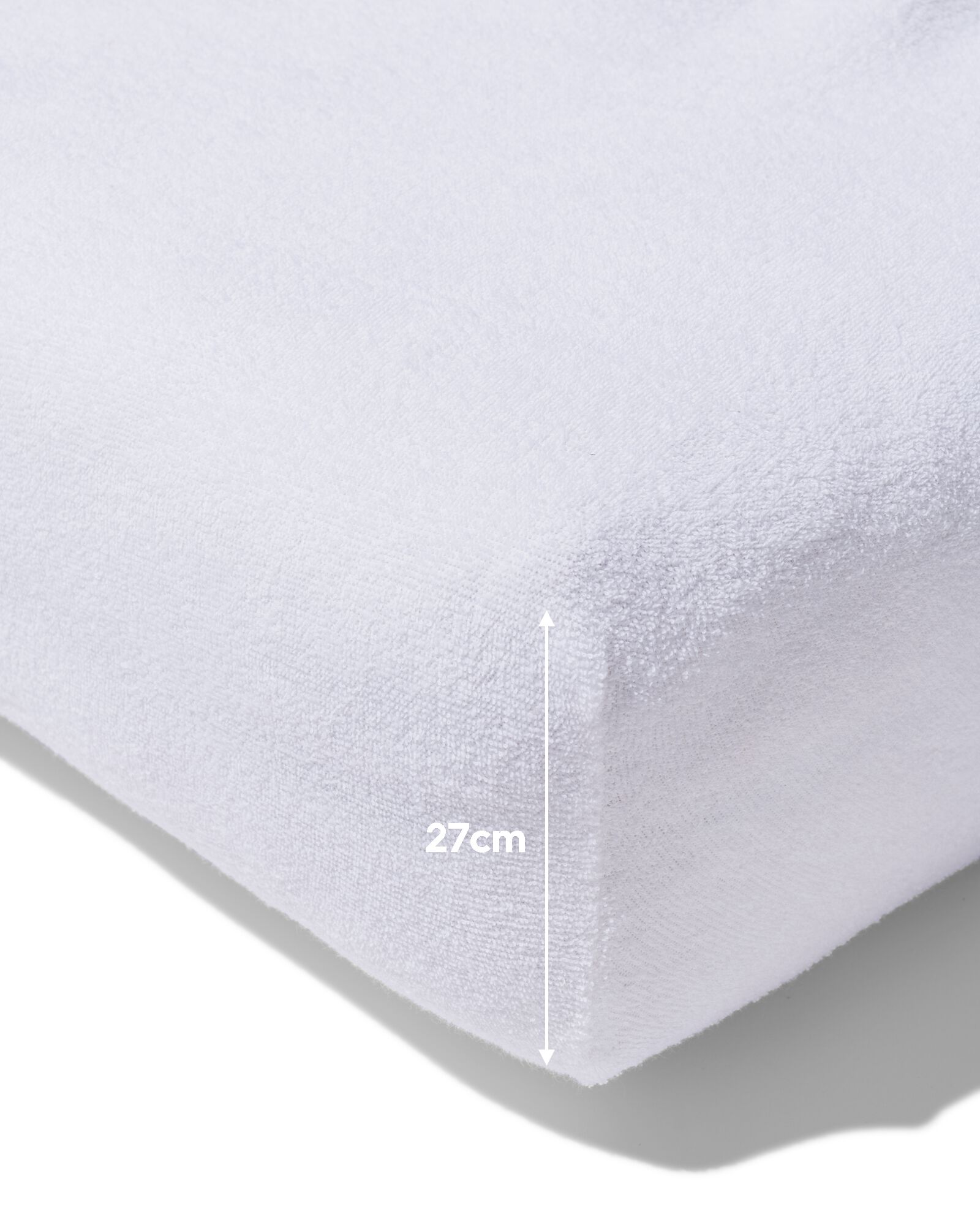 drap-housse tissu éponge 140x200 blanc - 5190064 - HEMA