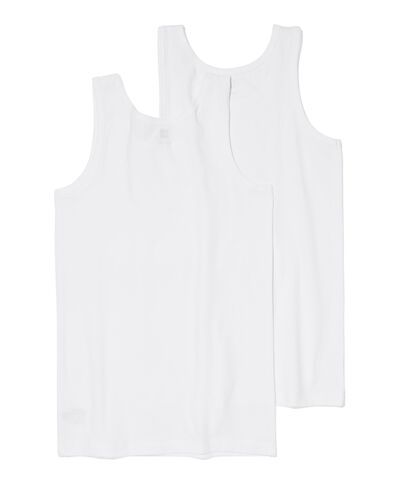 2 d&eacute;bardeurs basic enfant coton stretch blanc blanc - 19280990WHITE - HEMA