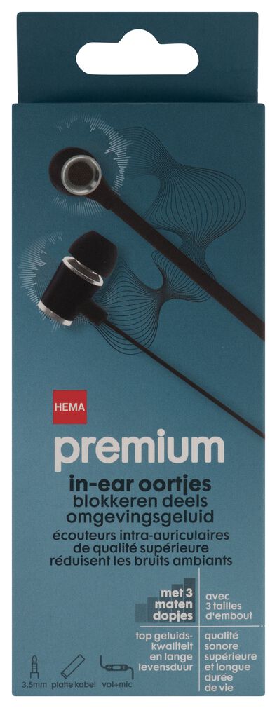 In-Ear-Ohrhörer, Premium, schwarz - 39620022 - HEMA