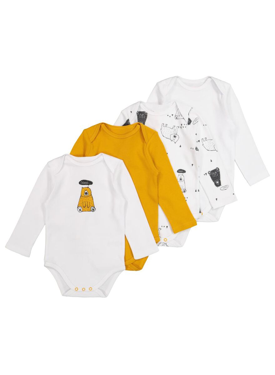 4er-Pack Baby-Bodys gelb gelb - 1000017381 - HEMA