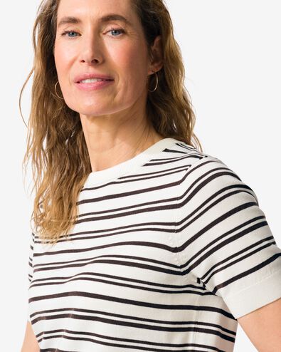 pull femme Fally maille fine rayures blanc/noir blanc/noir - 36304010WHITEBLACK - HEMA