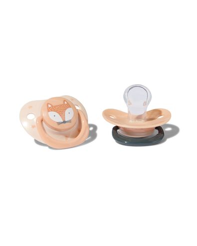 sucettes avec c&ocirc;t&eacute; plat renard 12m+ - 33508250 - HEMA