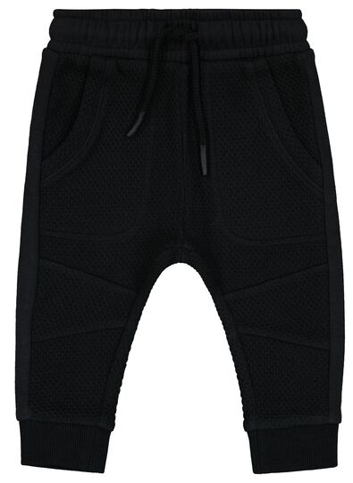 pantalon sweat bébé relief noir - 1000028211 - HEMA