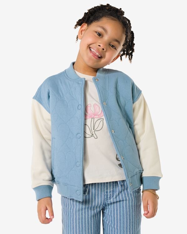 kindervest jersey hartjes blauw blauw - 30847705BLUE - HEMA