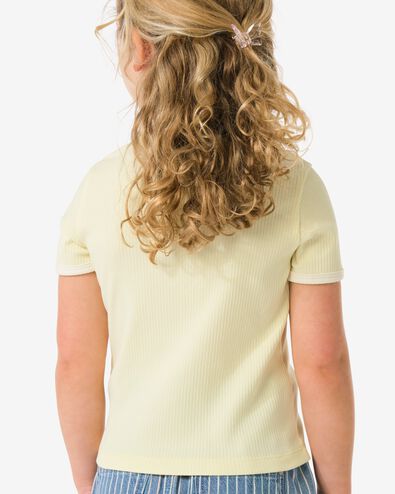 Kinder-T-Shirt, gerippt, gebl&uuml;mt hellgelb hellgelb - 30827309LIGHTYELLOW - HEMA