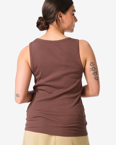 dames tanktop Anouk rib bruin - 36201170BROWN - HEMA