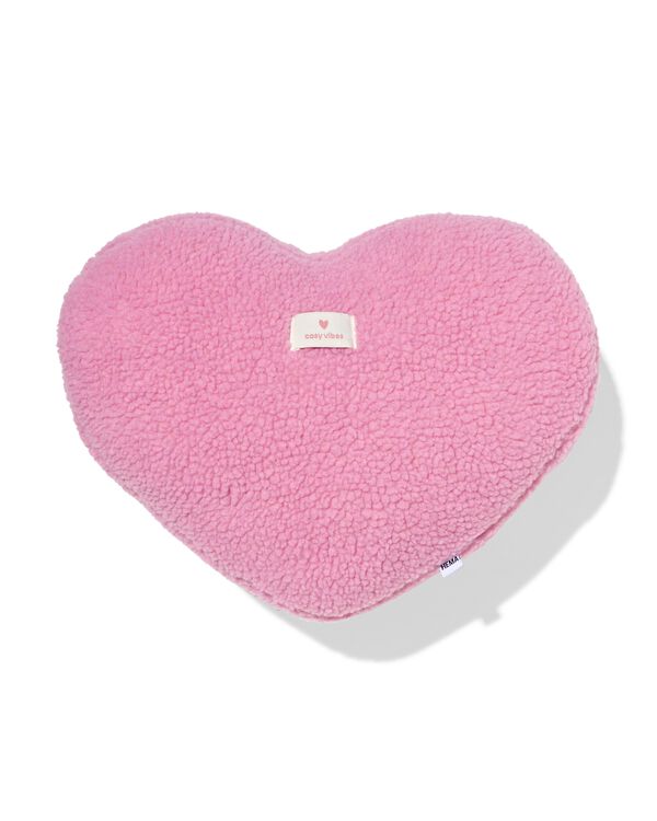 3-in-1 kussen 15x17cm hart 'cosy vibes' roze - 61100252 - HEMA