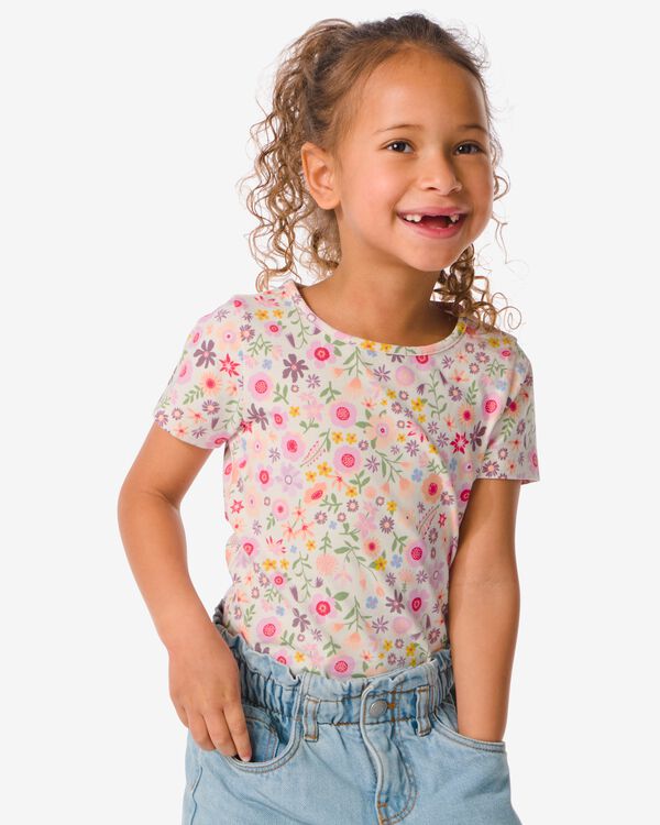 Kinder-T-Shirt, Blumen rosa rosa - 30864100PINK - HEMA