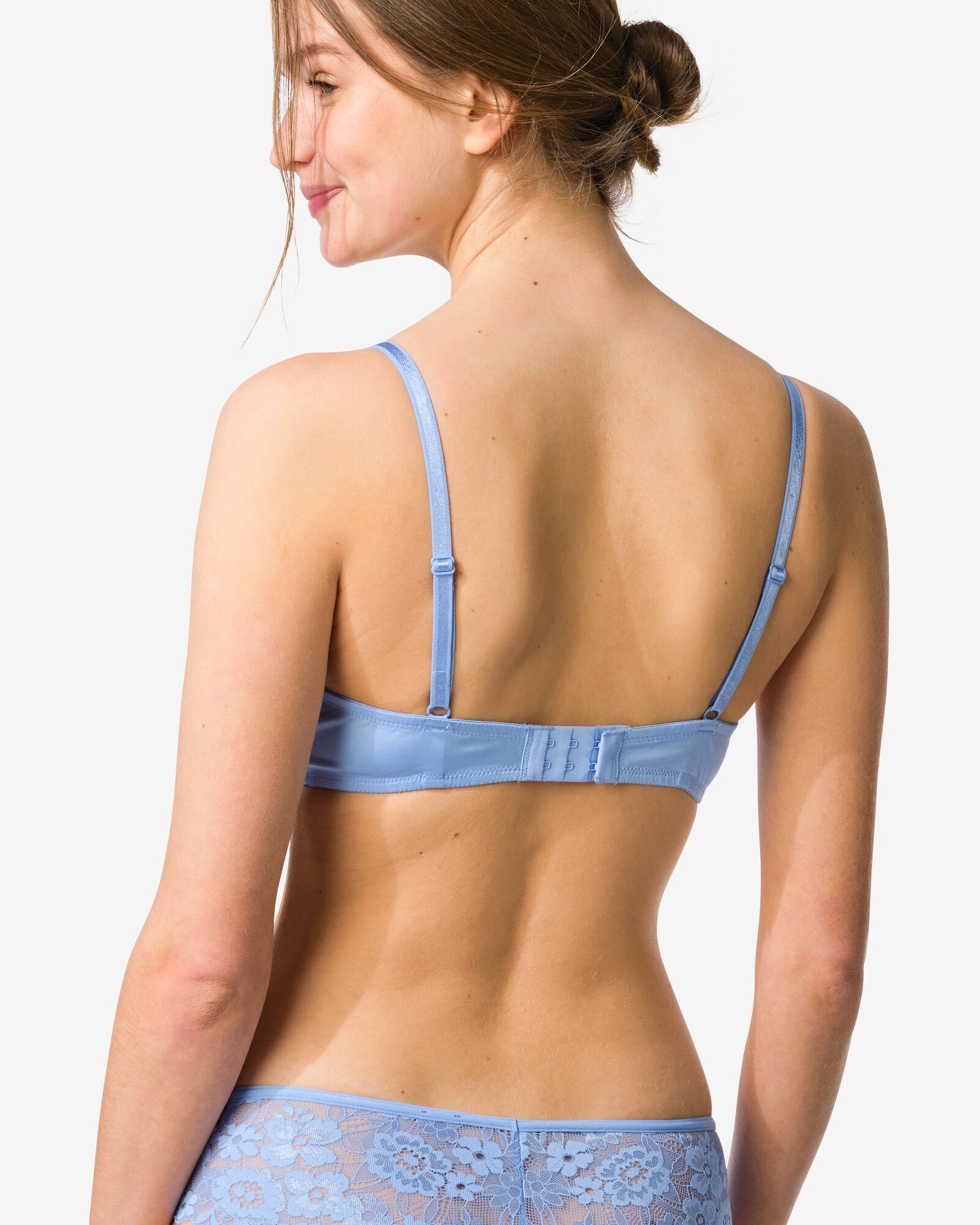 voorgevormde kanten bh met beugel blauw blauw - 21805570BLUE - HEMA