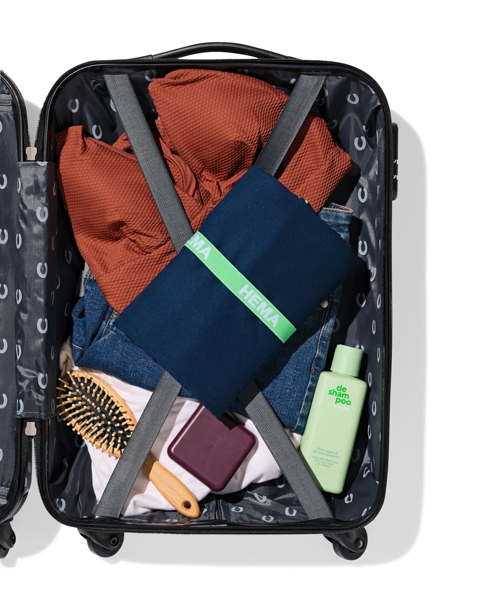 Strandtuch 110 &times; 175 cm, Mikrofaser, dunkelblau - 5250045 - HEMA