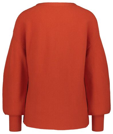 pull femme côtelé orange - 1000021301 - HEMA