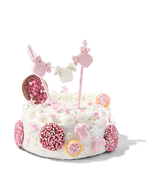décoration pour gâteau Ø6cm - fête bébé rose - 10280016 - HEMA