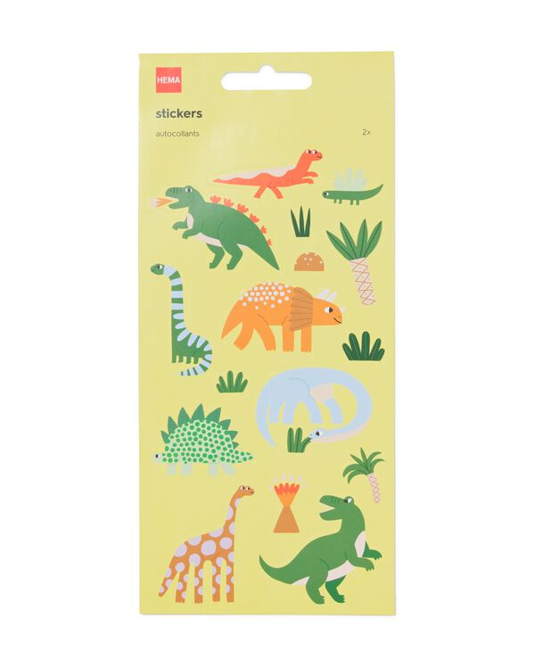 stickervellen dino's - 2 stuks - 15900309 - HEMA