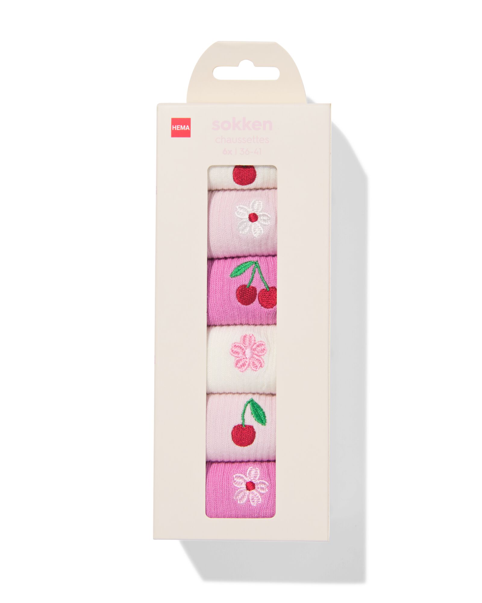 sokken maat 36-41 bloemen - 6 paar - 61104523 - HEMA