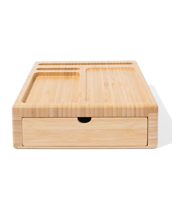 Organizer mit kabellosem Ladeger&auml;t Bambus - 39610005 - HEMA