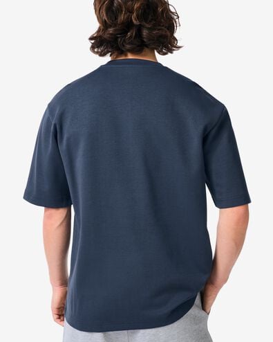 heren T-shirt Job oversized fit donkerblauw donkerblauw - 2179050DARKBLUE - HEMA