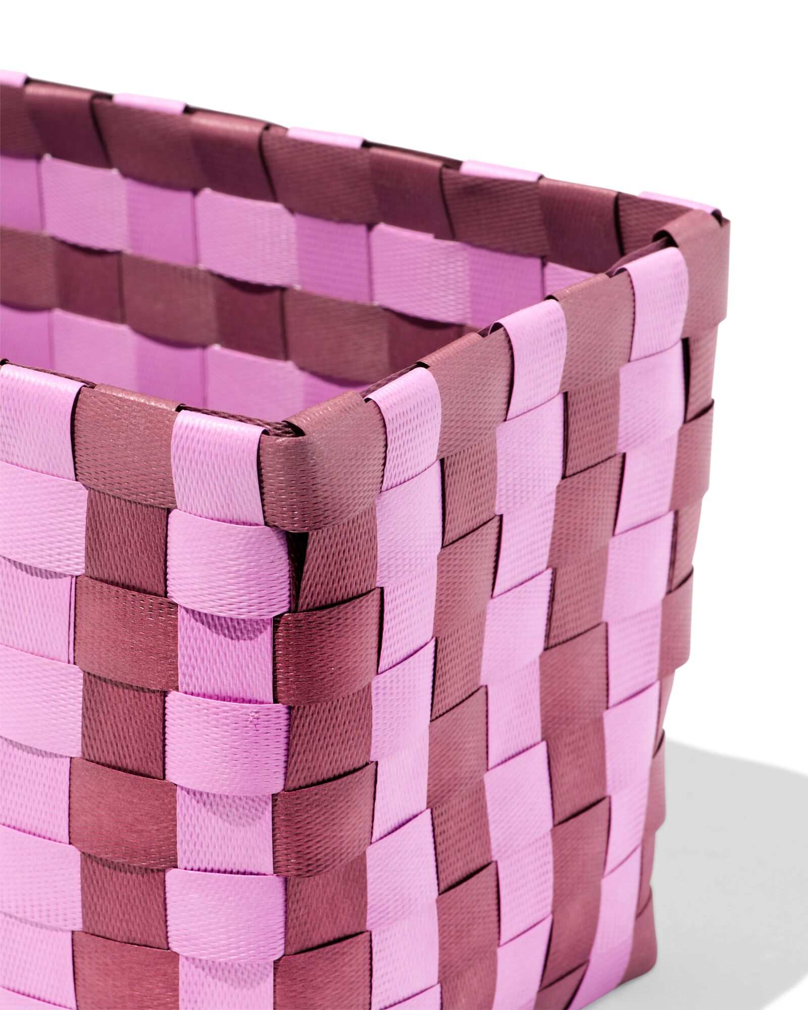 Korb 20 x 15 cm mit Deckel, kariert, Lila - 39800052 - HEMA