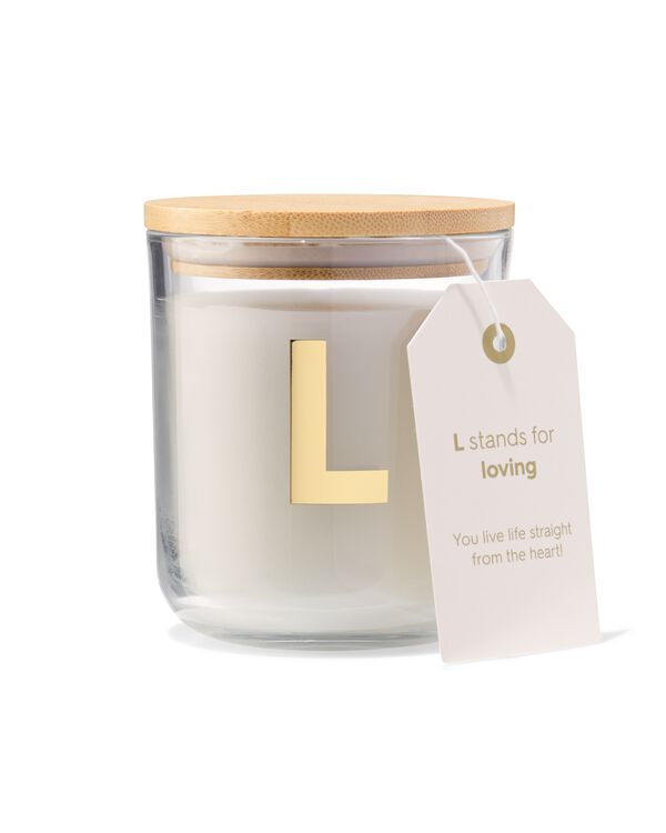 Kerze im Glas, &Oslash; 8 &times; 10 cm, Buchstabe L - 61100411 - HEMA