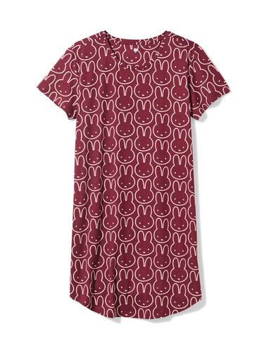 nijntje damesnachthemd micro  bordeauxrood bordeauxrood - 23400870BURGUNDYRED - HEMA