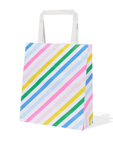 6er-Pack Geschenktaschen, Papier, 21 x 18 x 8 cm, Streifen - 14740059 - HEMA