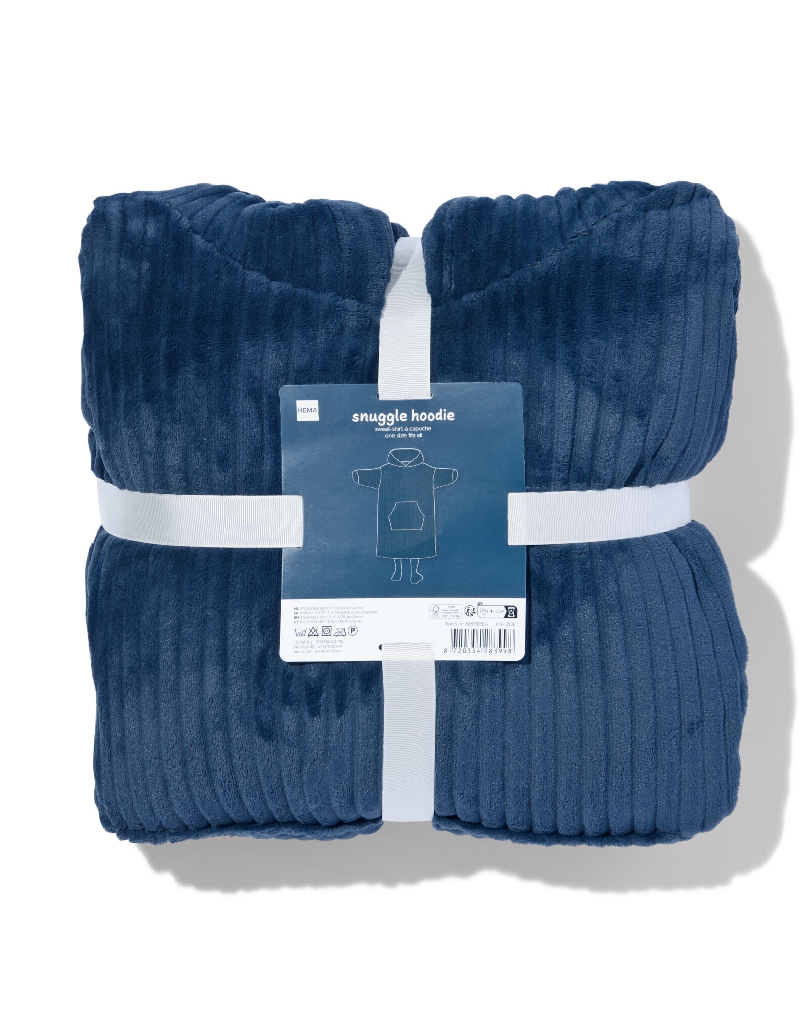 sweat &agrave; capuche snuggle hoodie polaire c&ocirc;tel&eacute; bleu - 61140500 - HEMA