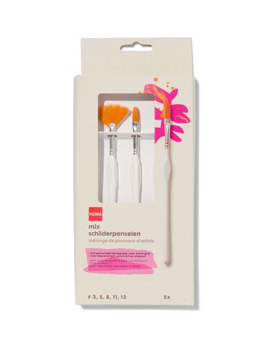 schilderpenselen met diverse punt - 5 stuks - 60720079 - HEMA