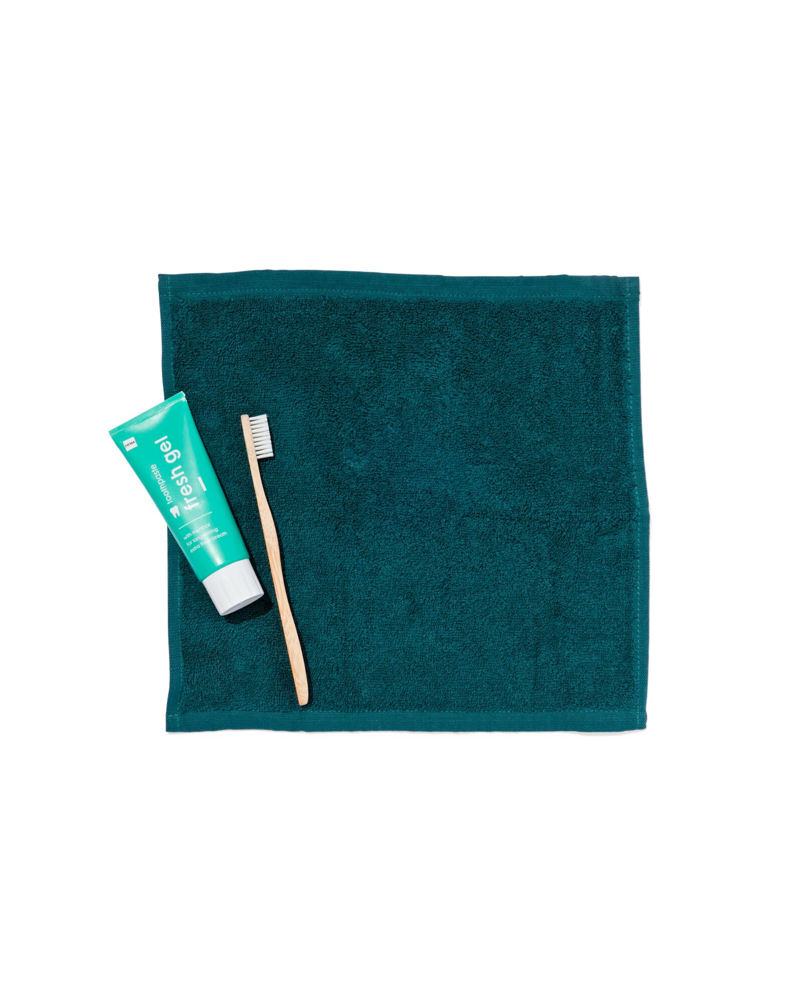 serviettes de bain - qualit&eacute; &eacute;paisse vert fonc&eacute; d&eacute;barbouillettes 30 x 30 - 5245410 - HEMA