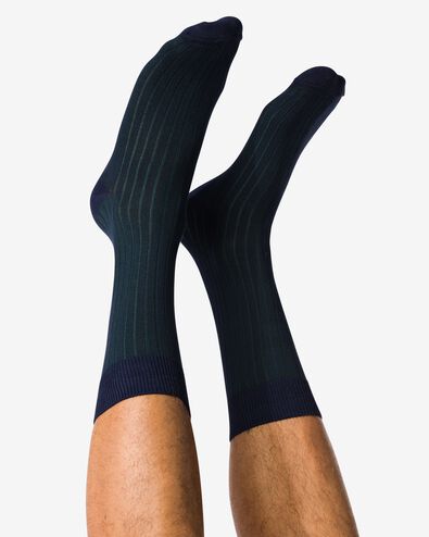Herrensocken, gestreift dunkelgr&uuml;n dunkelgr&uuml;n - 4104615DARKGREEN - HEMA