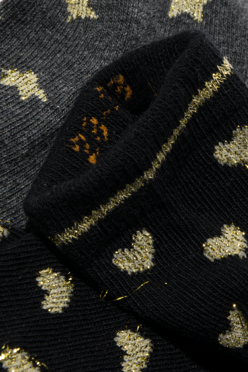 5 paires de chaussettes enfant paillettes noir noir - 1000024605 - HEMA