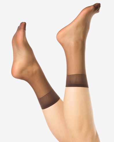 pantysokken anti-ladder mat 15denier - 2 paar bruin one size - 4022761 - HEMA