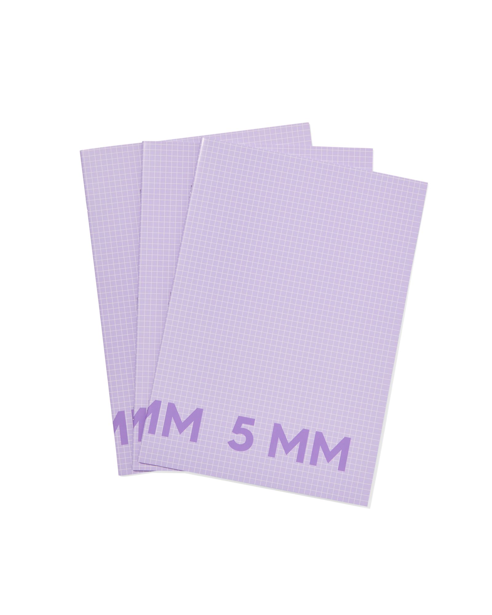 3&nbsp;cahiers lilas format A4&nbsp;-&nbsp;&agrave; carreaux 5mm - 14120209 - HEMA