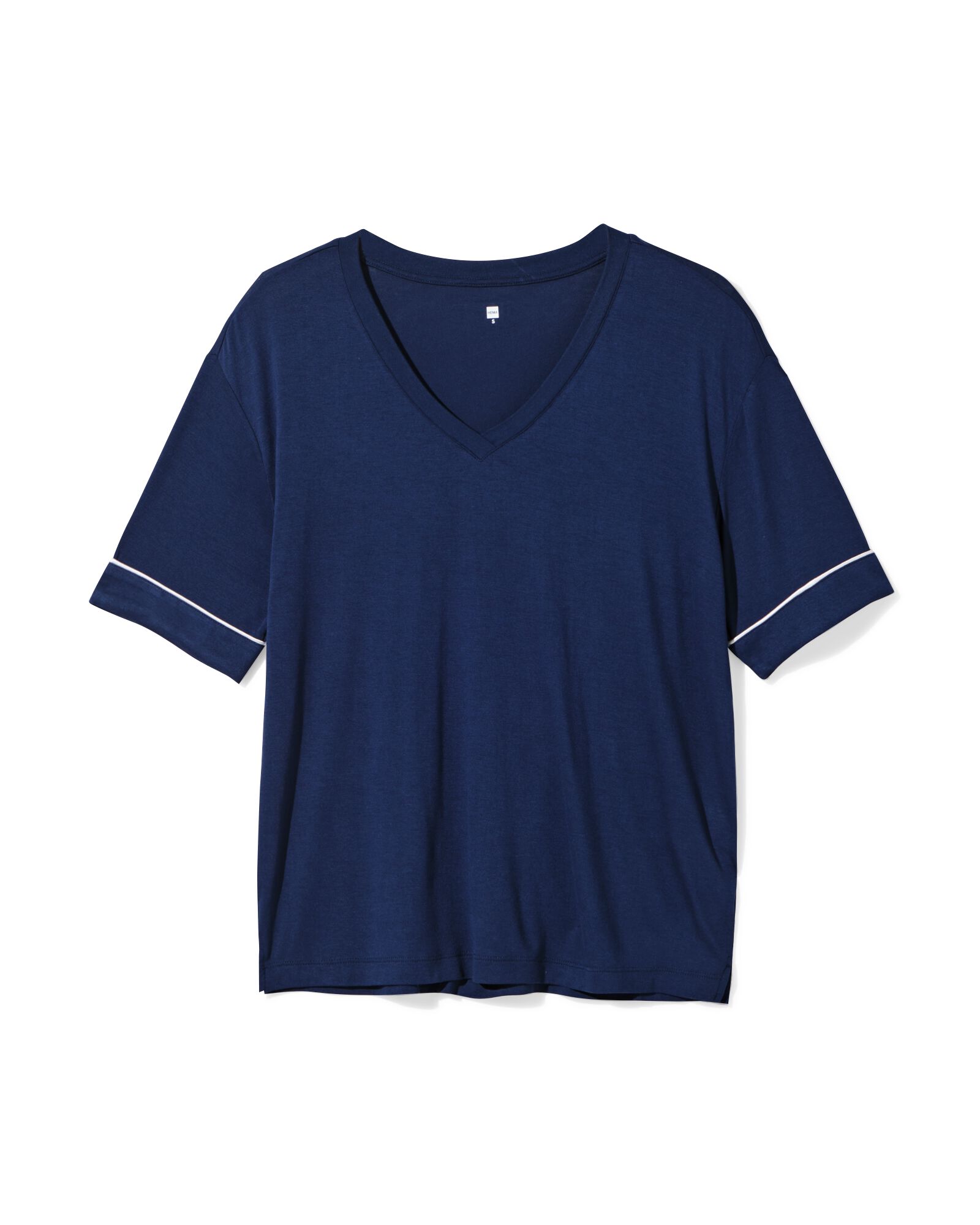 Damen Pyjamaoberteil Viskose dunkelblau dunkelblau - 23410467DARKBLUE - HEMA