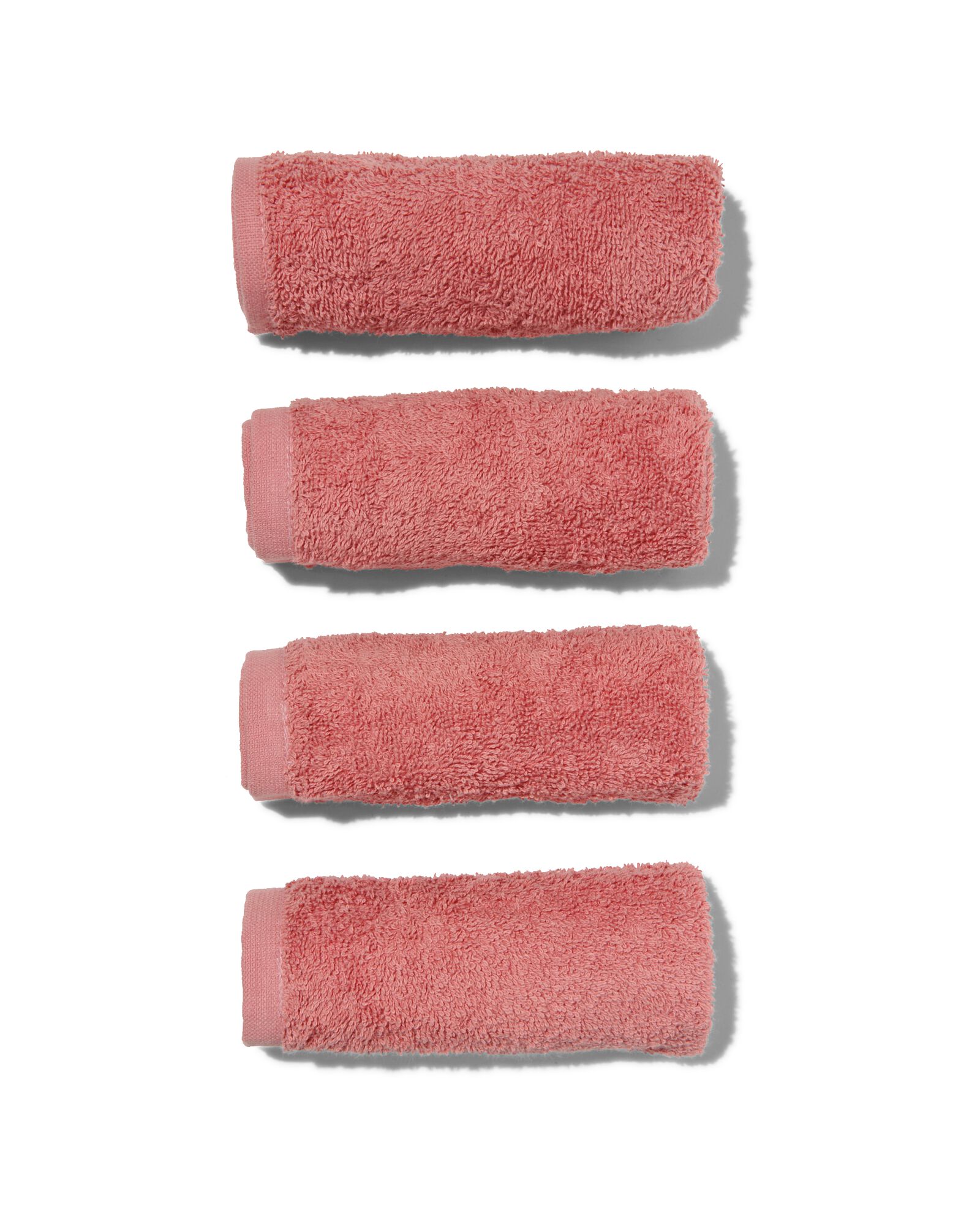 4 serviettes pour le visage 30x30 vieux rose - qualité épaisse - 5200244 - HEMA