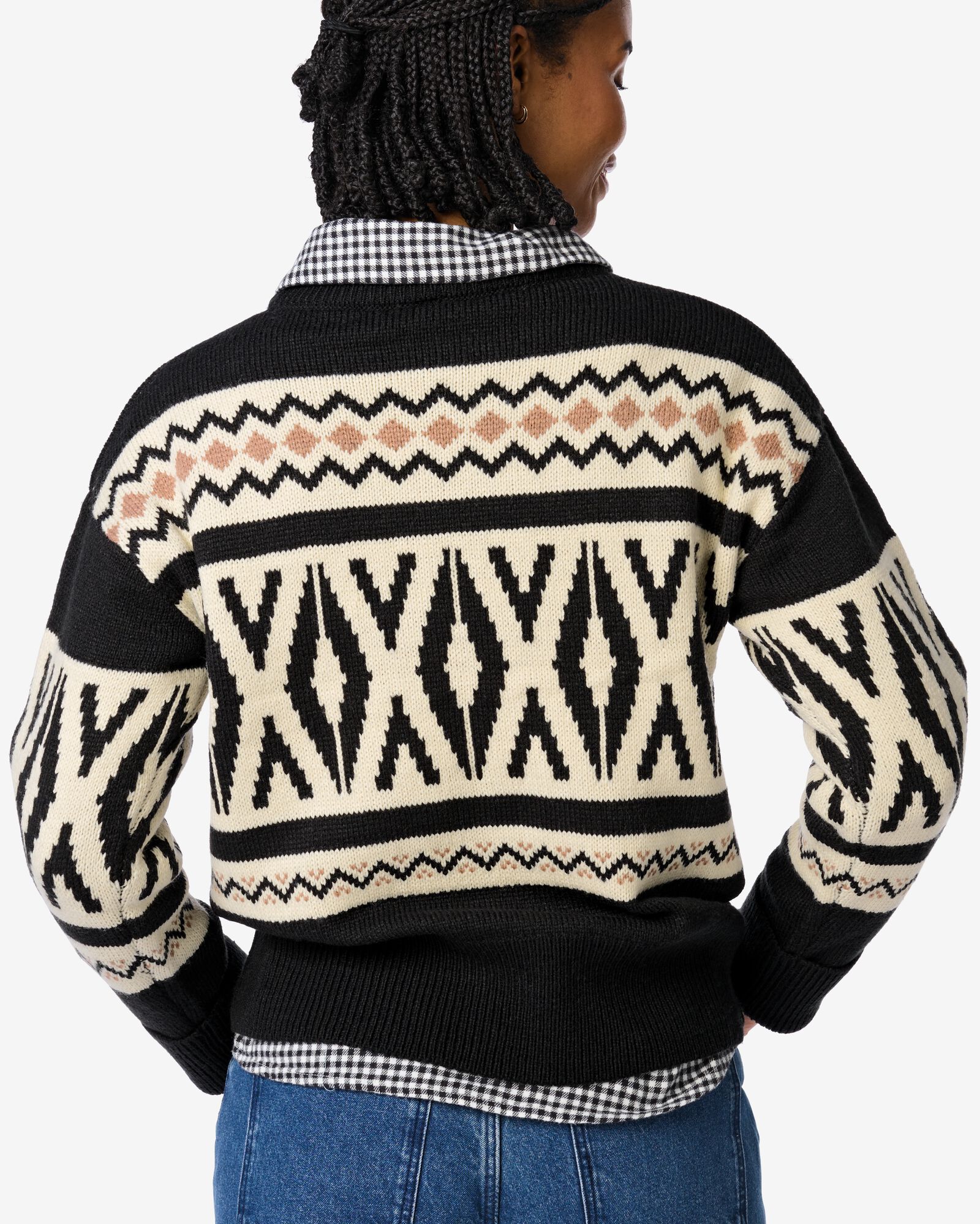 Damenpullover Oona, grafisch schwarz schwarz - 36205860BLACK - HEMA