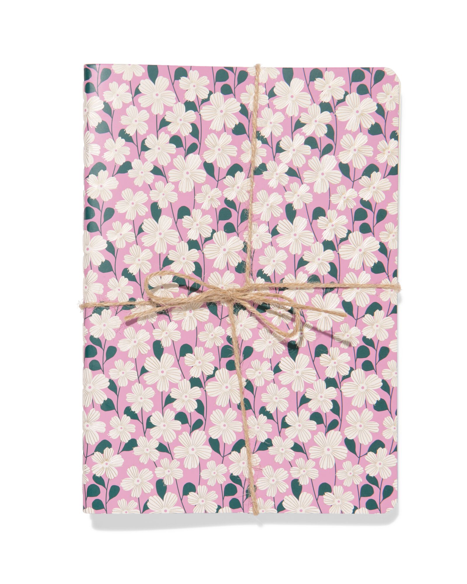 schrift A5 gelinieerd bloemen - 3 stuks  - 14100219 - HEMA