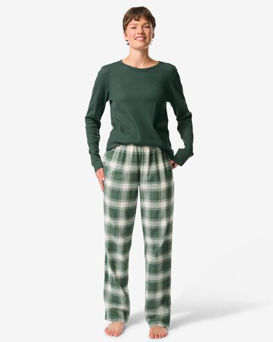 pyjama carreaux femme vert fonc&eacute; - 23401305DARKGREEN - HEMA