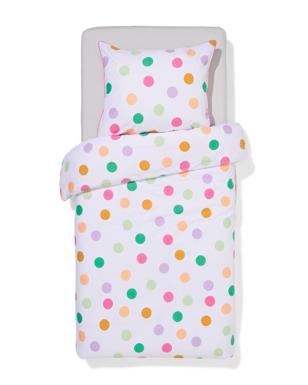 kinderdekbedovertrek 140x200cm zacht katoen stippen - 5730225 - HEMA