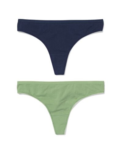 damesstrings katoen - 2 stuks groen groen - 19602154GREEN - HEMA