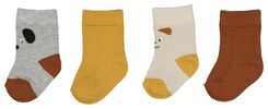 4 paires de chaussettes bébé en bambou marron marron - 1000020011 - HEMA