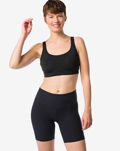 Damen-Radlerhose mit k&ouml;rperformenden Eigenschaften und hoher Taille schwarz schwarz - 21500722BLACK - HEMA