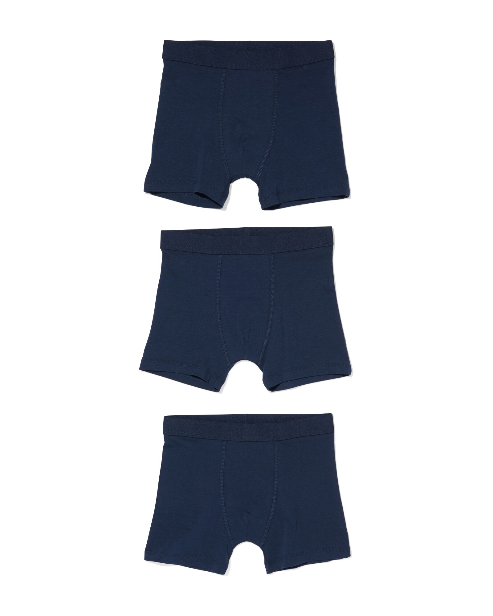 3 boxers basic enfant coton stretch bleu bleu - 19200189BLUE - HEMA