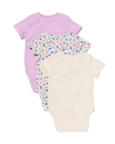 baby meegroei body's bloemen - 3 stuks roze roze - 33306960PINK - HEMA
